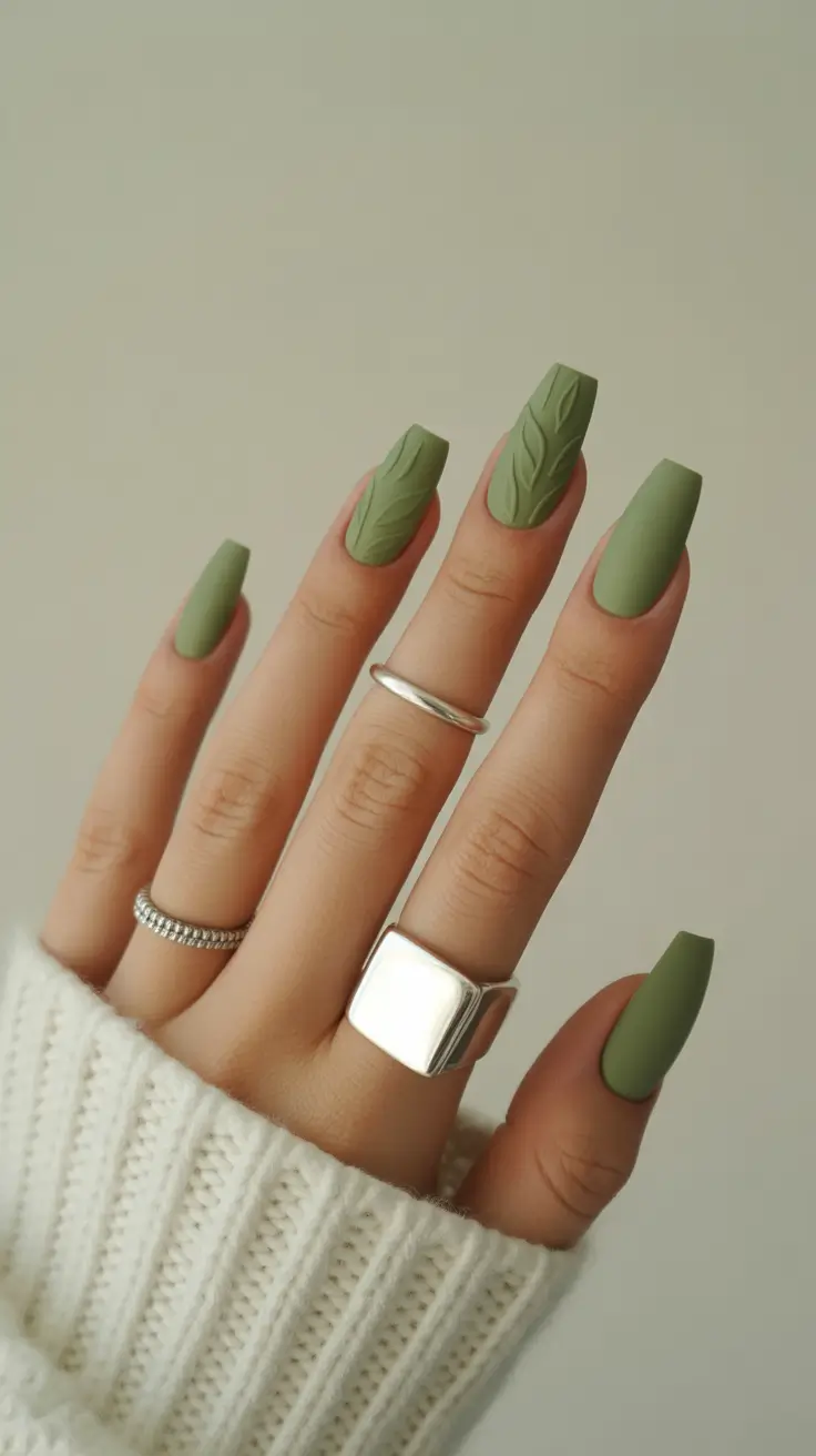 spring coffin nails 2026 Muted Sage Coffin Nails for a Fresh Seasonal Reset