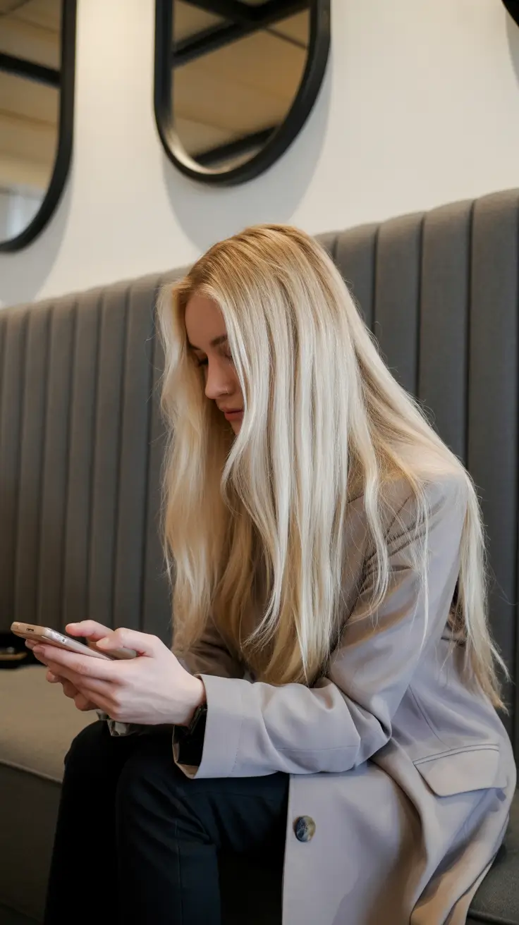 spring dark blonde hair color 2026 Long Natural Blonde with Soft Caramel Blend