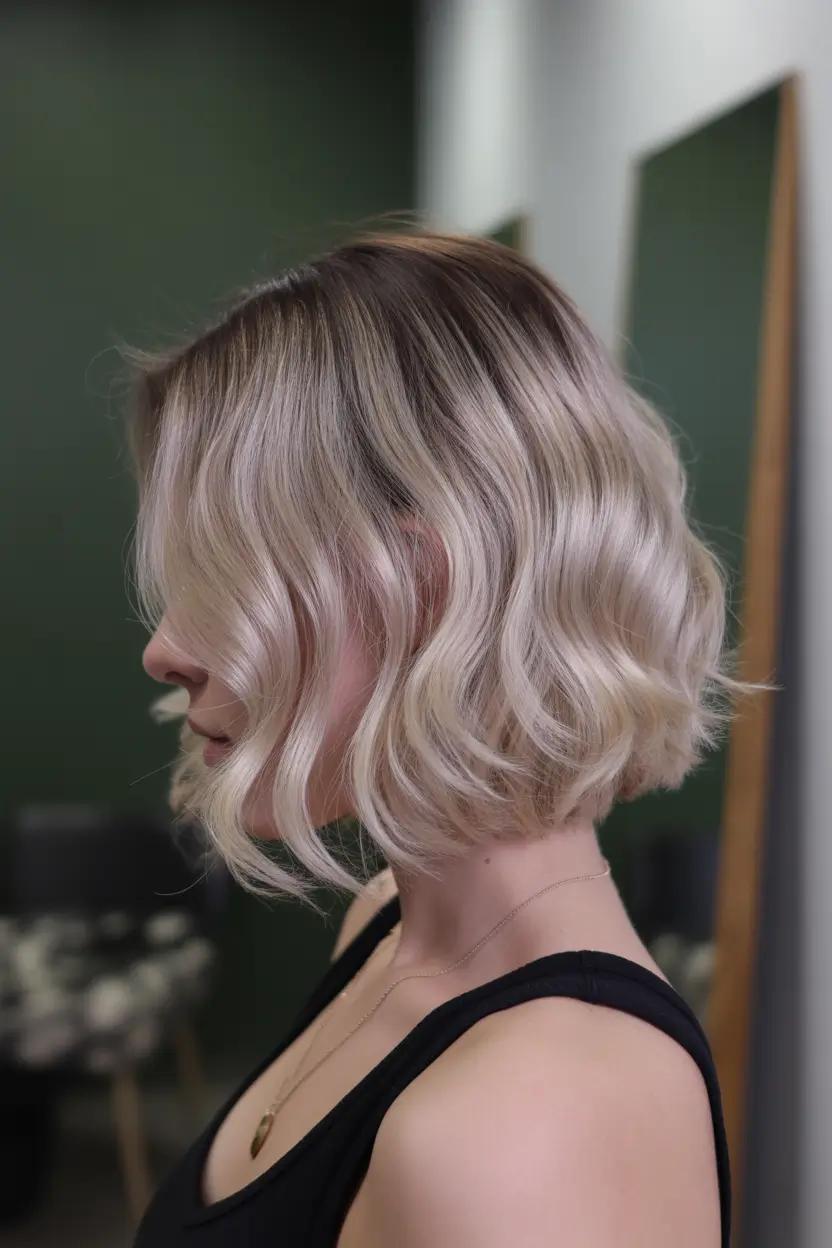 spring dark blonde hair color 2026 Soft Ashy Waves with Natural Shadow Roots