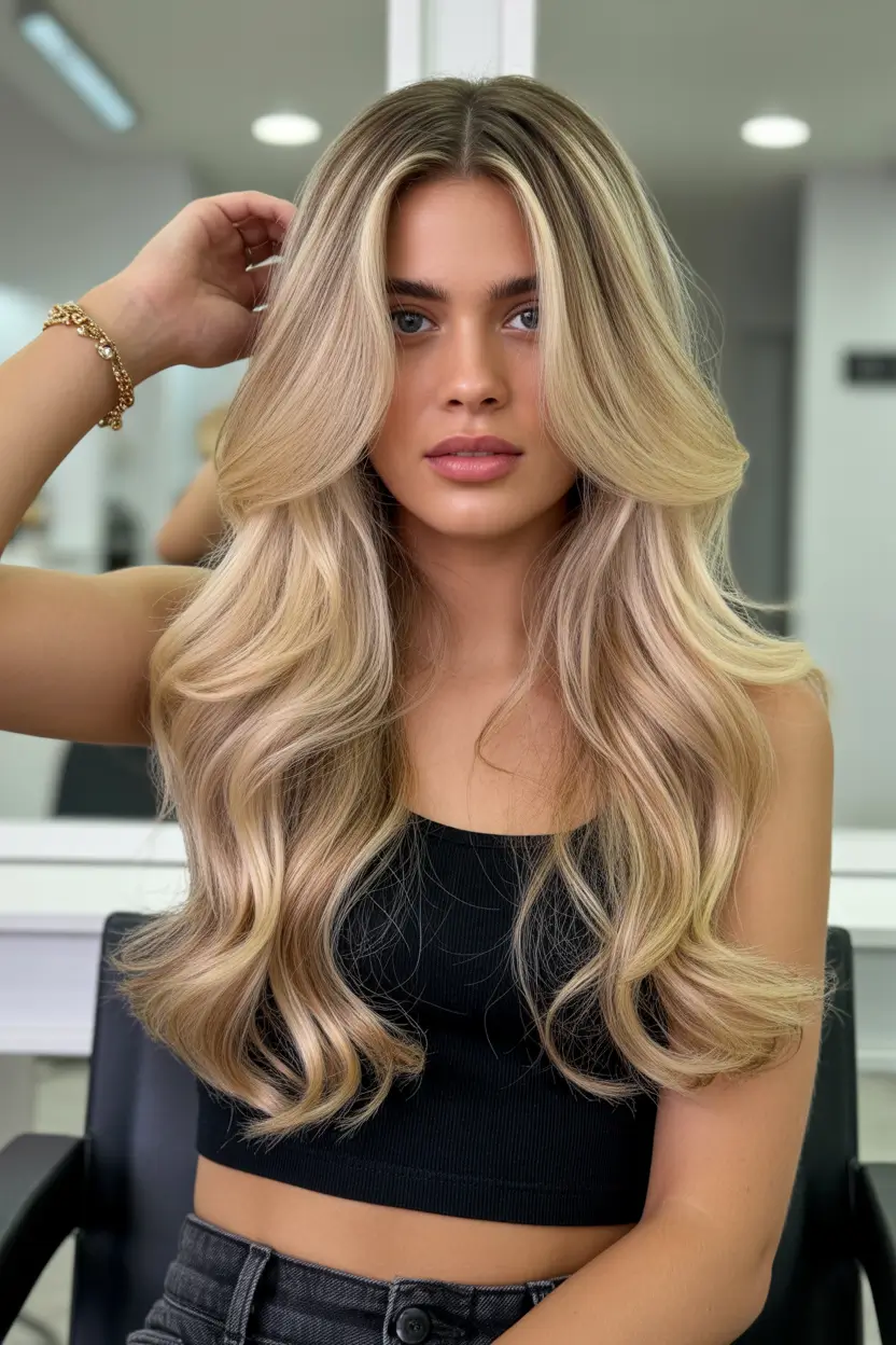 spring dark blonde hair color 2026 Honey Blonde Layers with Soft Golden Finish