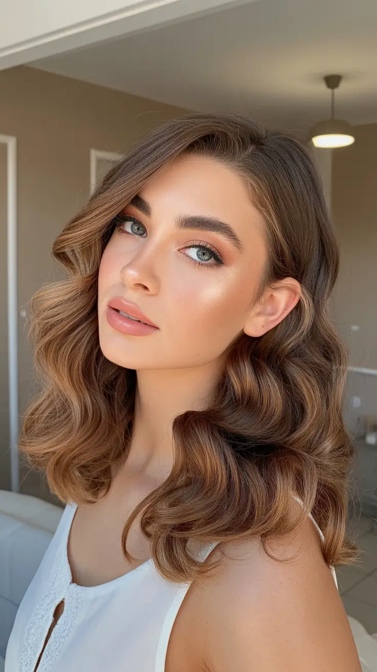 spring hair color light skin 2026 Soft Brown Waves