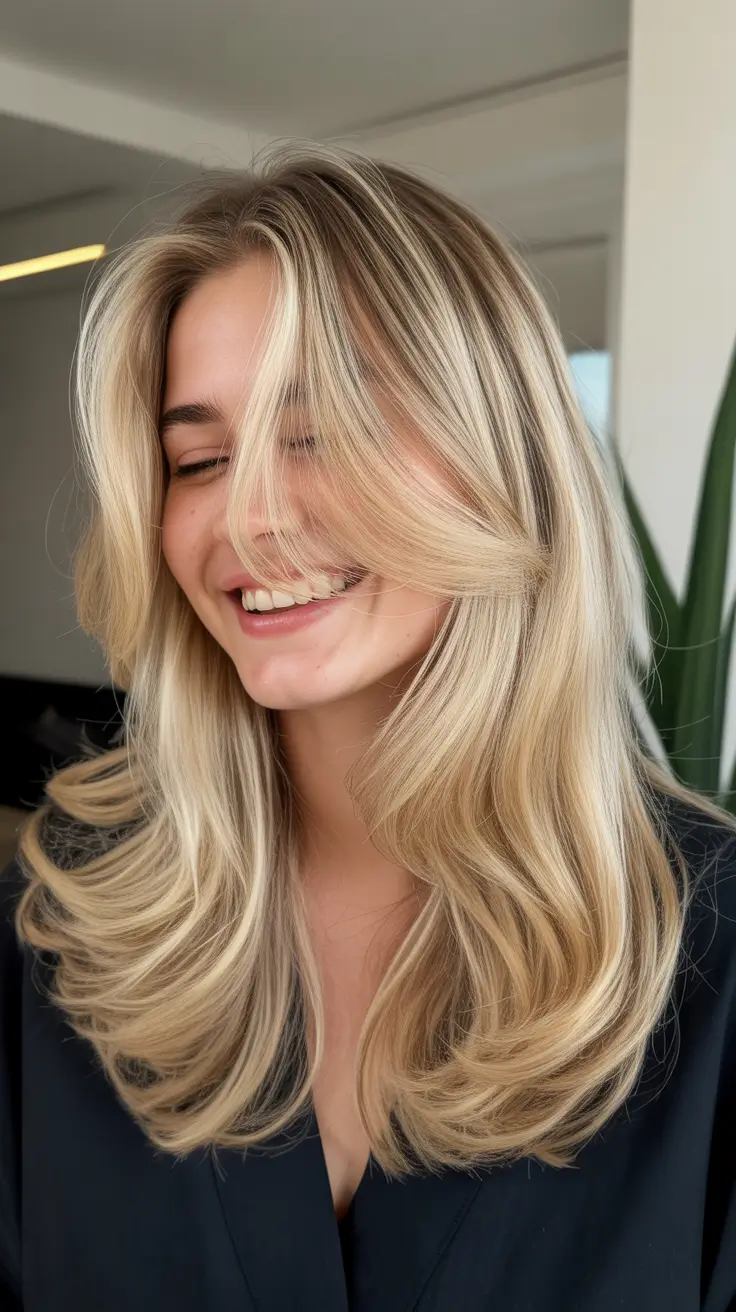spring Hair Color Ideas to Look Younger 2026 Bright Blonde Curtain Layers
