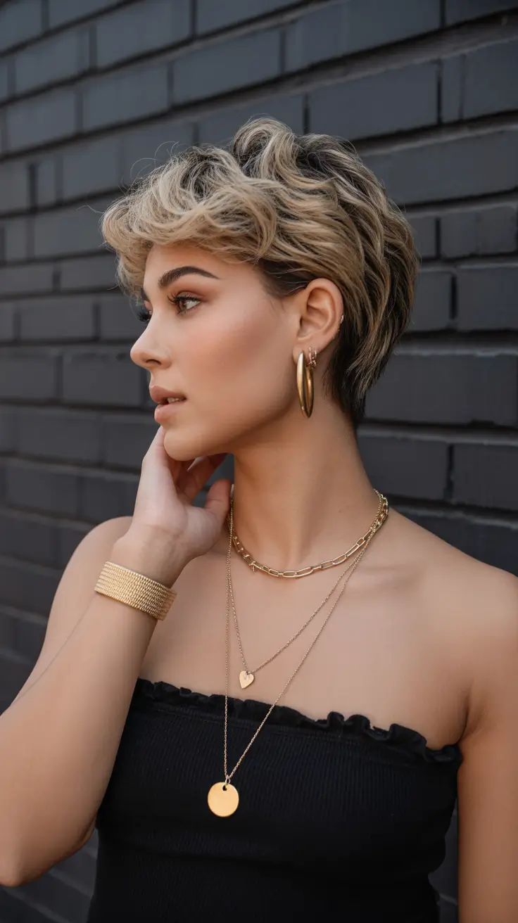 spring haircut inspiration 2026 Textured Parisian Pixie With Volume