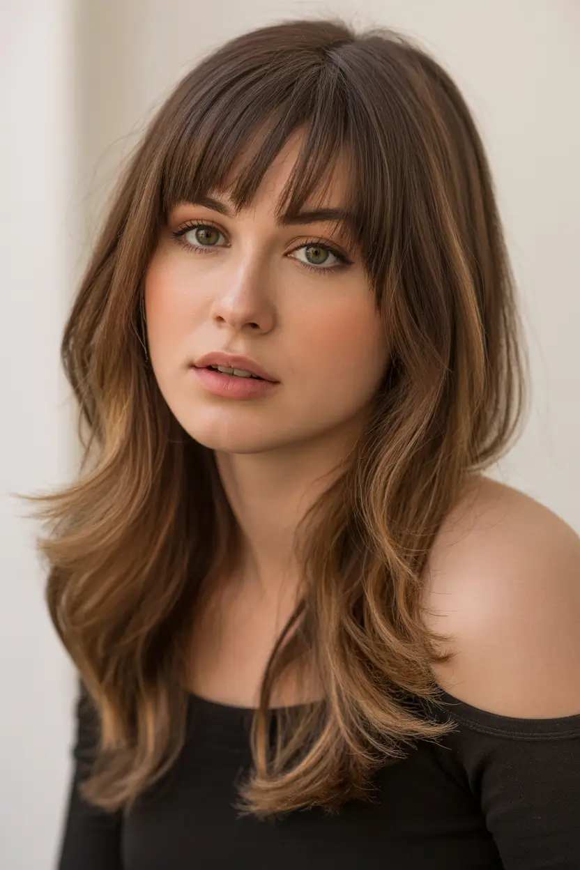 spring haircut inspiration 2026 Medium Layers With Soft Fringe