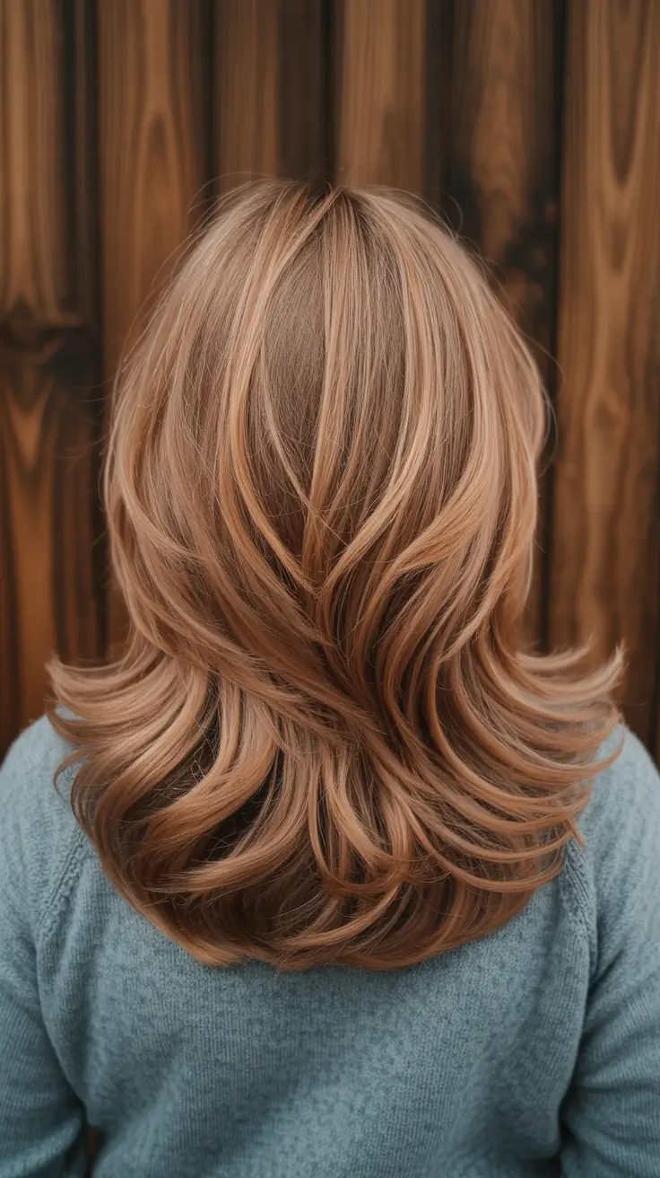 spring haircut inspiration 2026 Glossy Long Layers with Honey Highlights