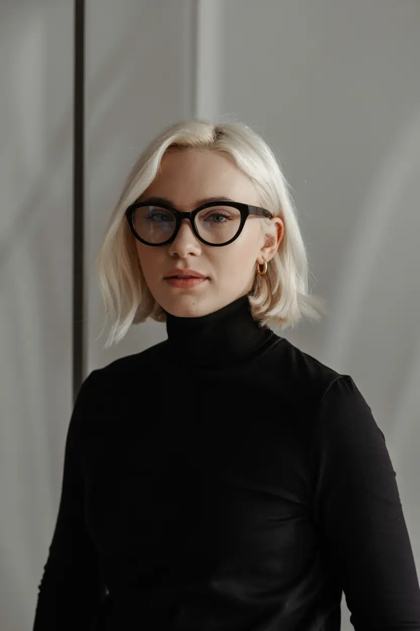 spring haircut inspiration 2026 Chic Short Blonde Bob with Clean Lines