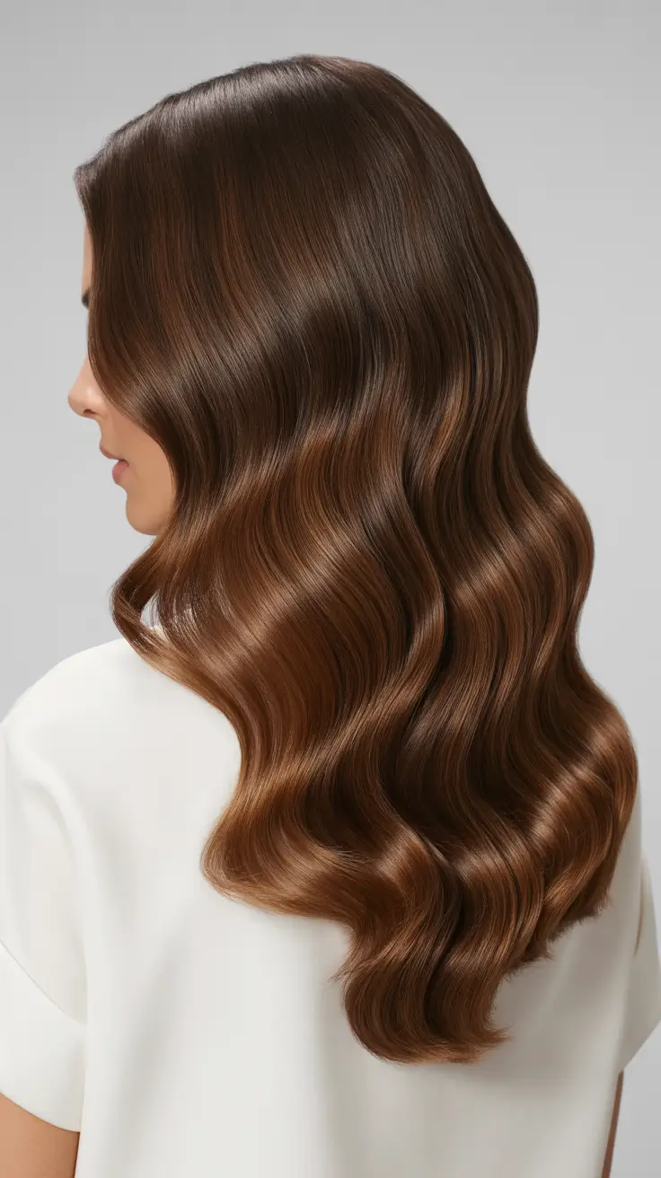 spring haircut inspiration 2026 Glossy Chocolate Long Waves