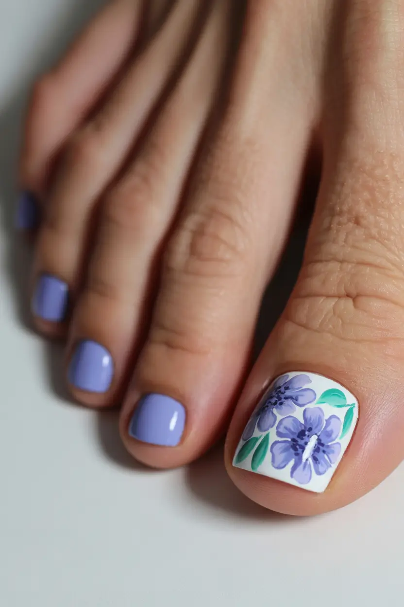 spring toe nails 2026 Lavender Blossom Accent for Fresh Seasonal Calm