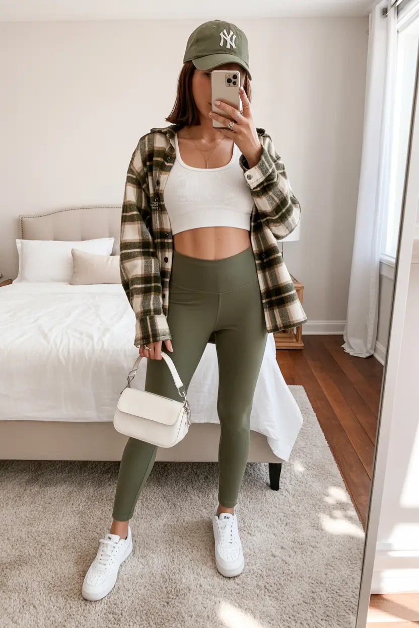 leggings outfit spring 2026 Green Athleisure That Feels Fresh and Modern