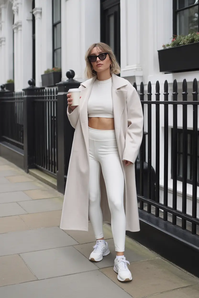 leggings outfit spring 2026 Cute White Set For A Clean Girl Spring