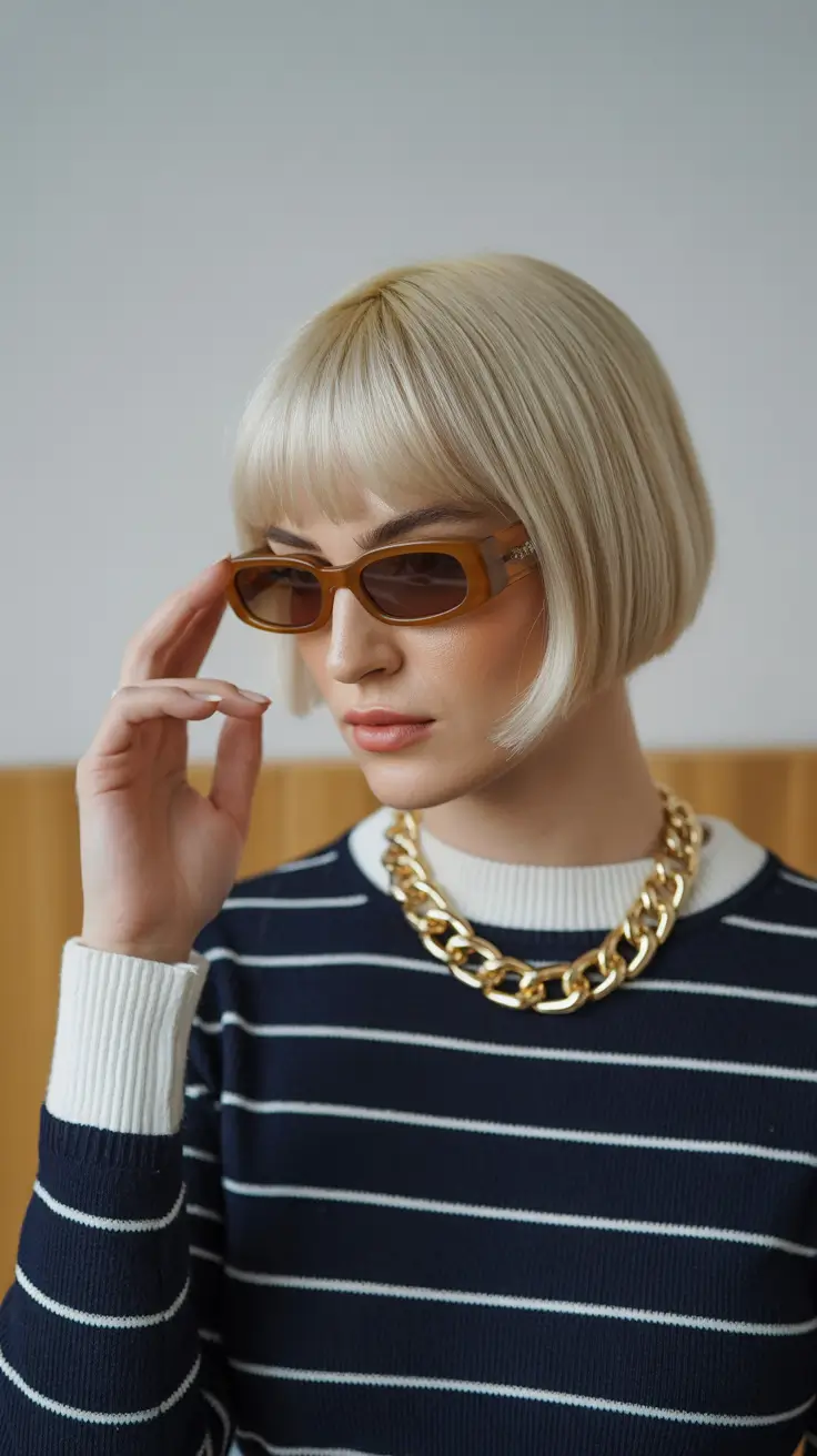 spring bob haircut 2026 Structured Bob With Retro Bangs