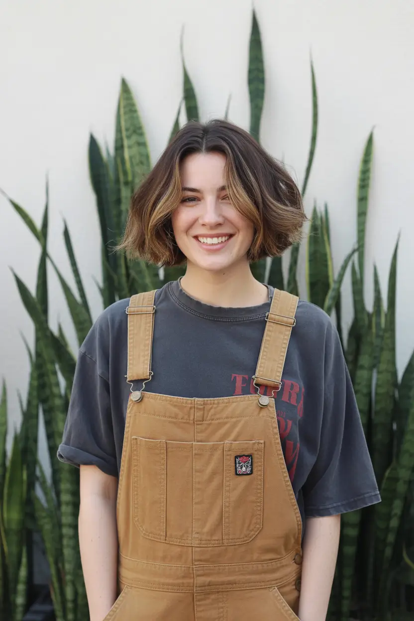 spring bob haircut 2026 Relaxed Medium Bob With Natural Texture