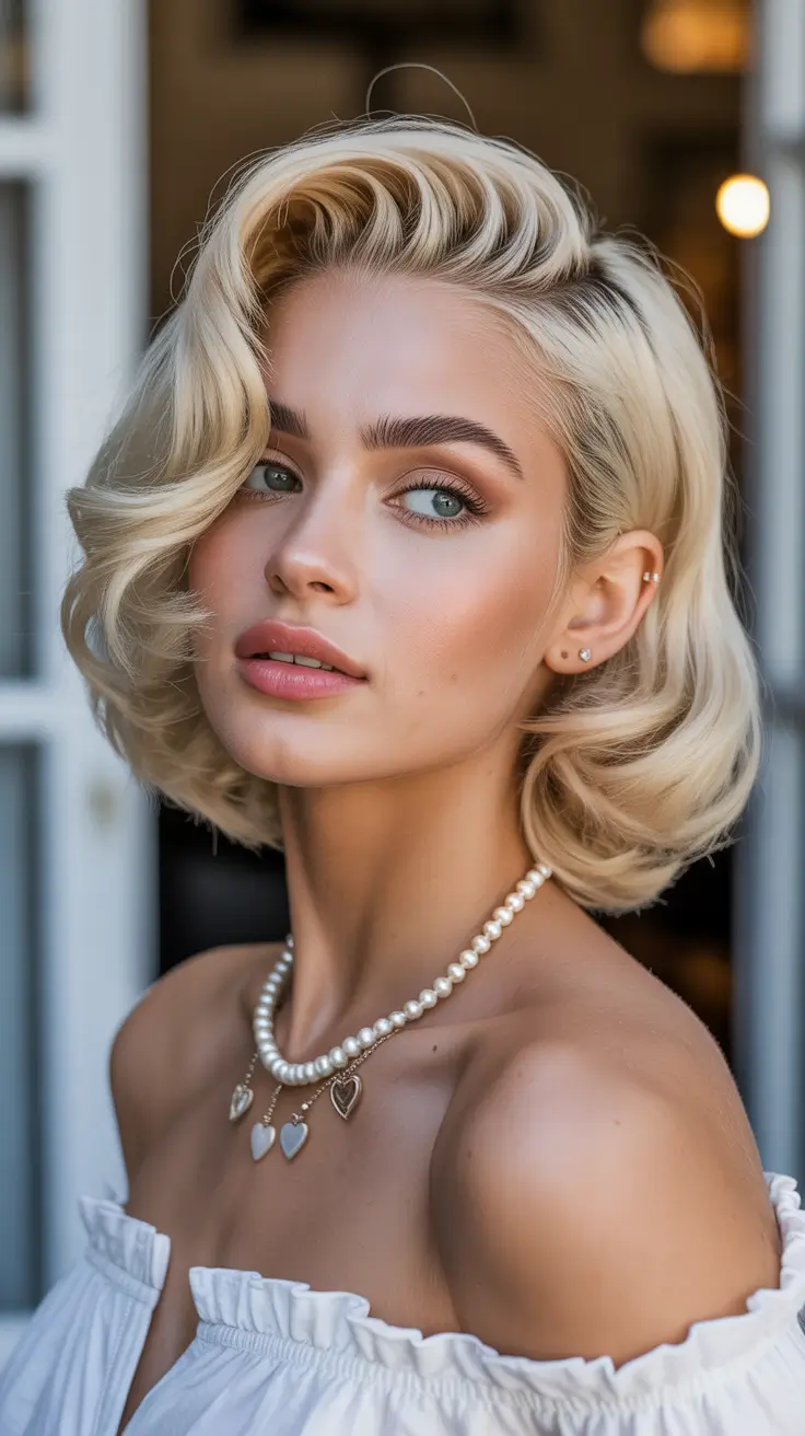 spring bob haircut 2026 Soft 90s Blonde Bob With Side Volume