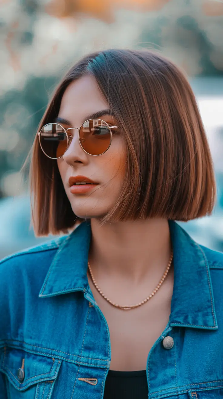 spring bob haircut 2026 Clean Mid-Length Bob With Subtle Curve
