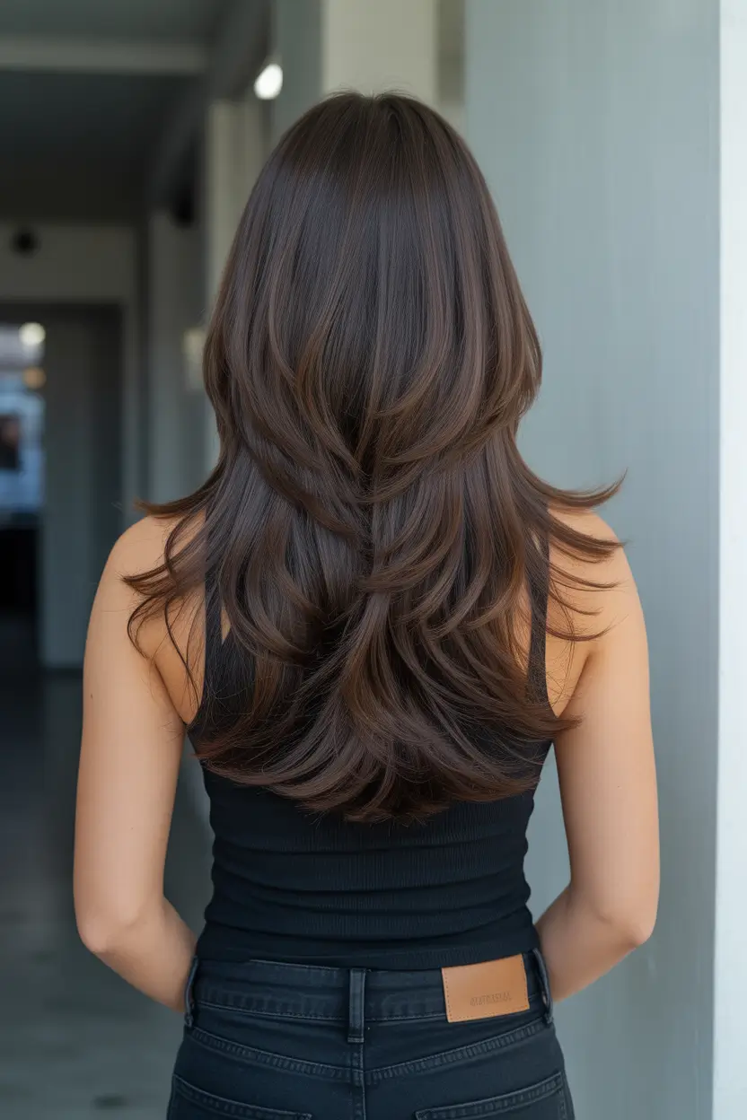 spring butterfly haircut 2026 Brunette Butterfly Layers