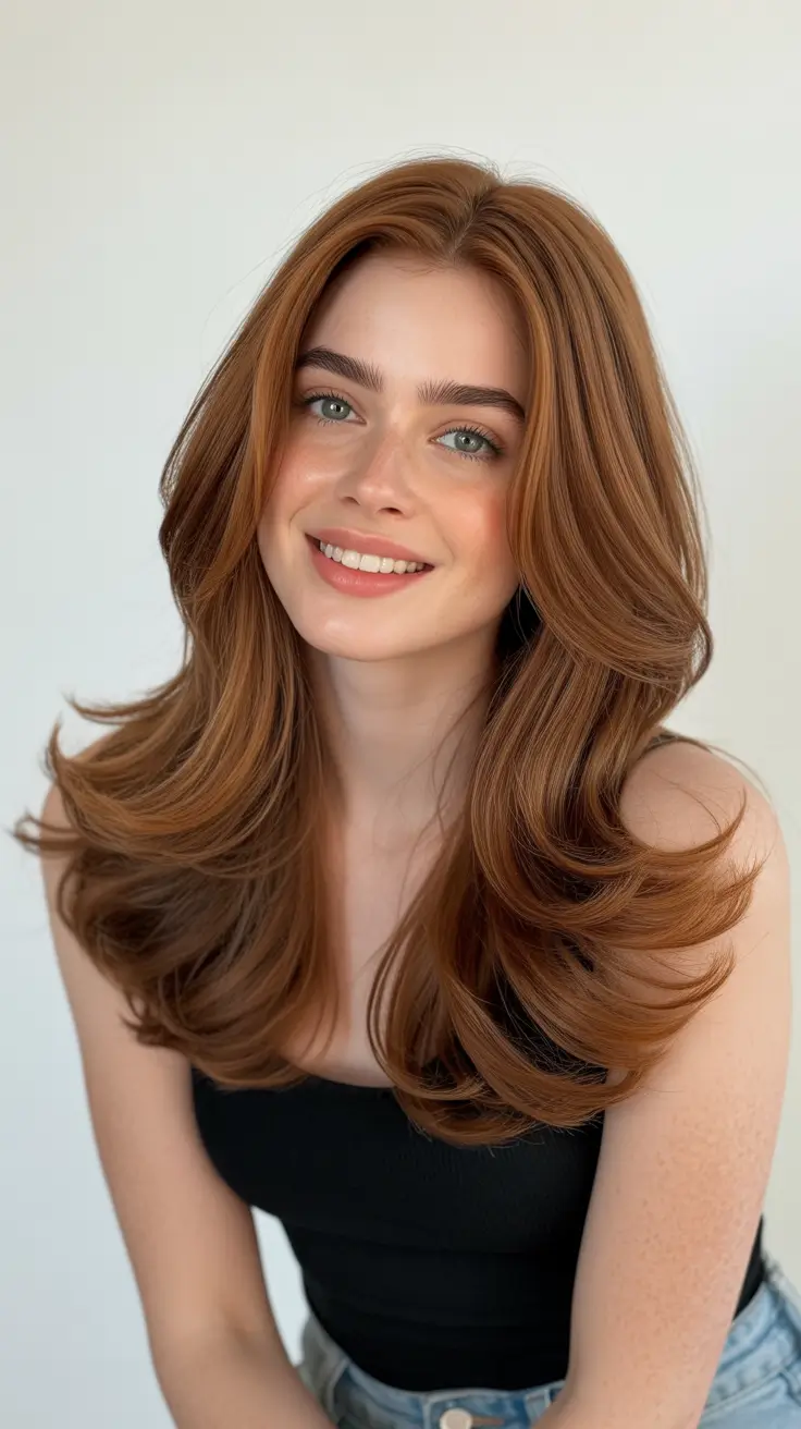 spring butterfly haircut 2026 Warm Long Butterfly Cut With Natural Volume