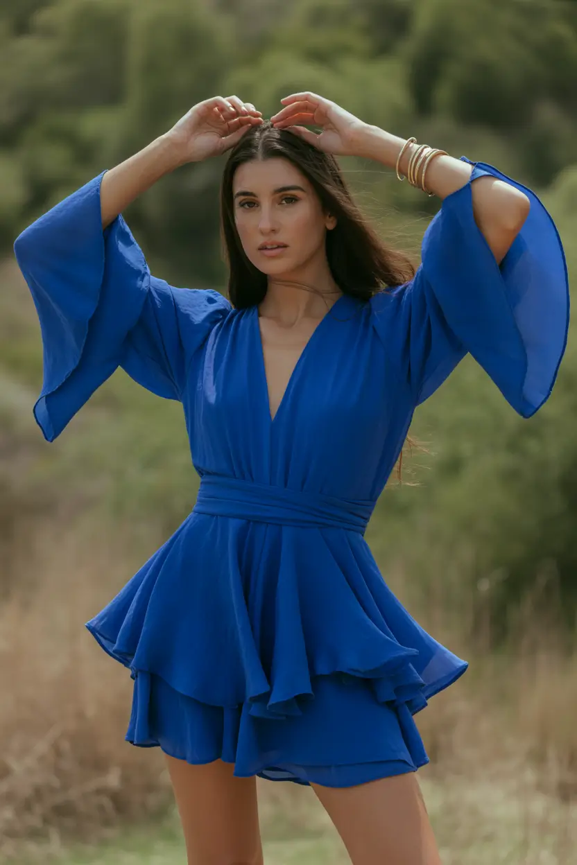 spring dress outfits 2026 Fluid Blue Confidence With a Soft Edge