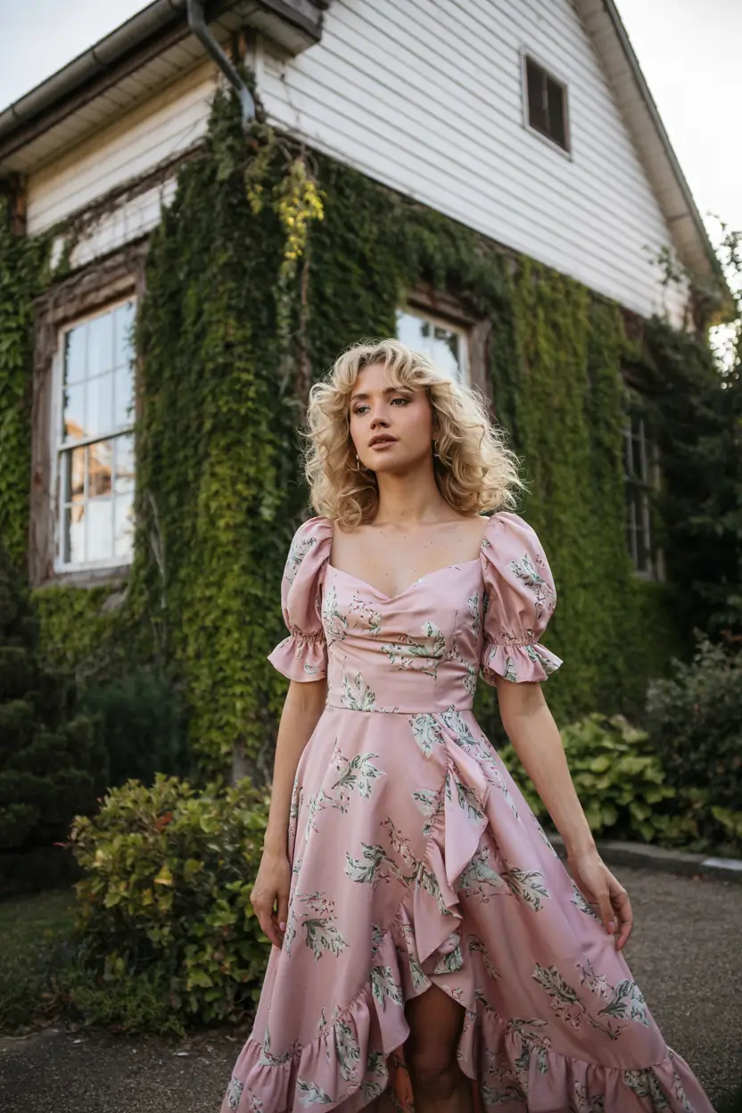 spring dress outfits 2026 Pink Floral Dress for Soft Spring Romance