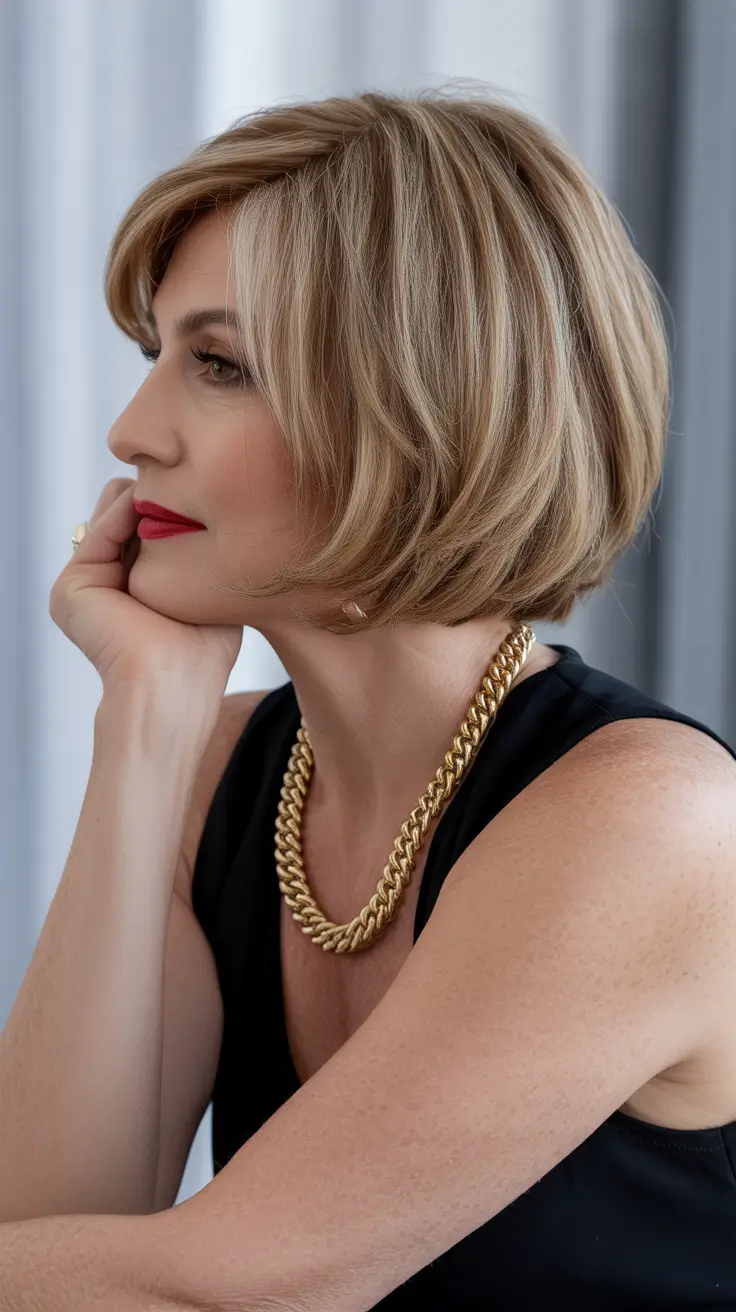 spring Haircuts for Women Over 60 2026 Classic Chin Length Bob With Polished Volume