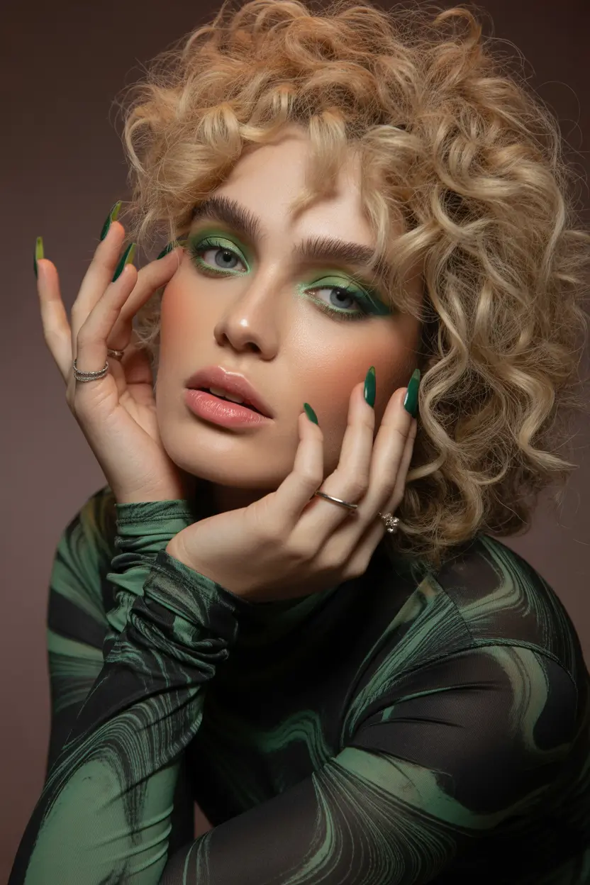 spring shag hairstyle 2026 Curly Shag with Voluminous Texture and Playful Definition