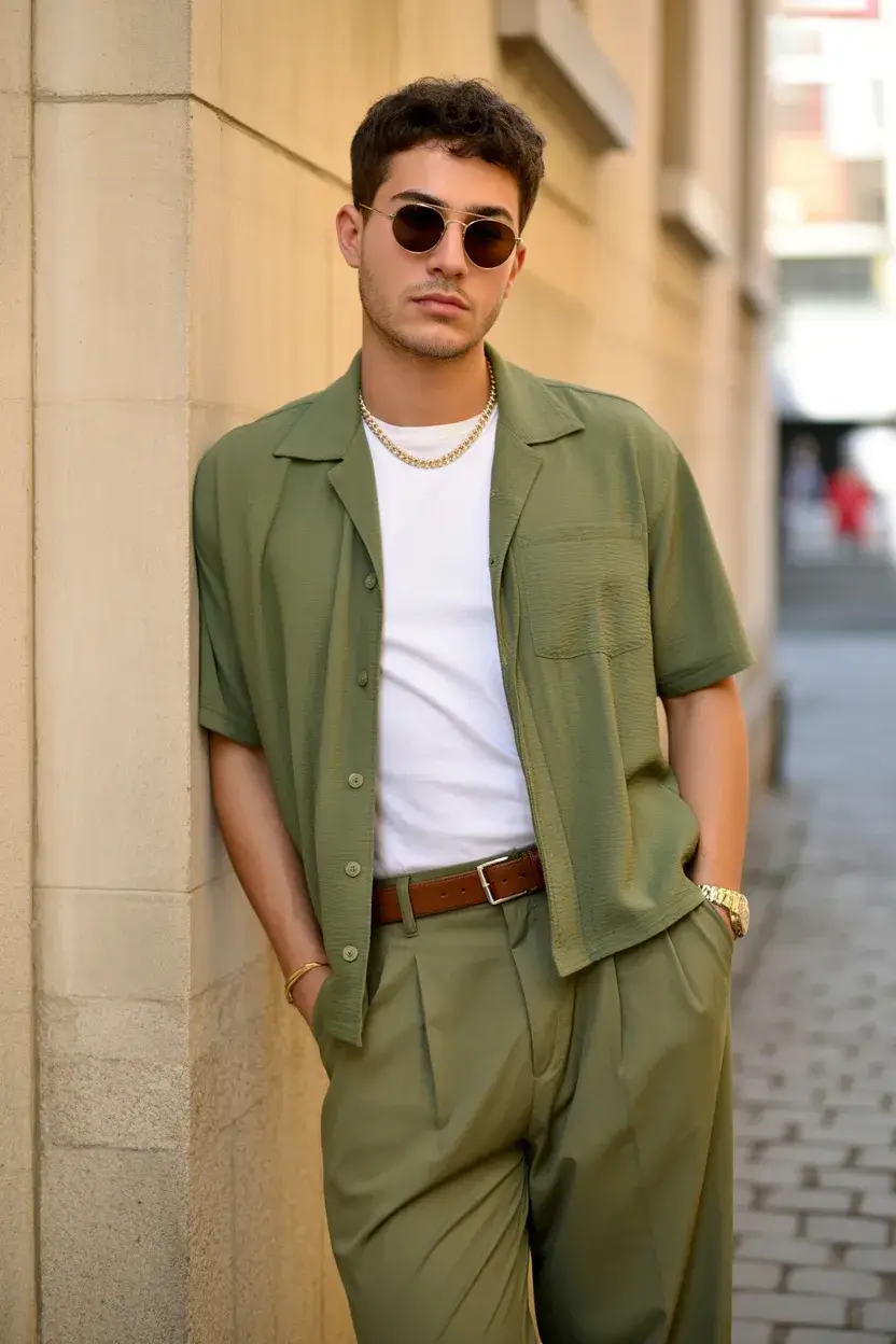 casual summer outfits men 2026 Relaxed Layers for Urban Summer Days