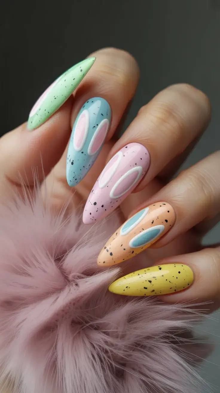 cute easter nail art ideas 2026 Pastel Bunny Inspired Easter Nails