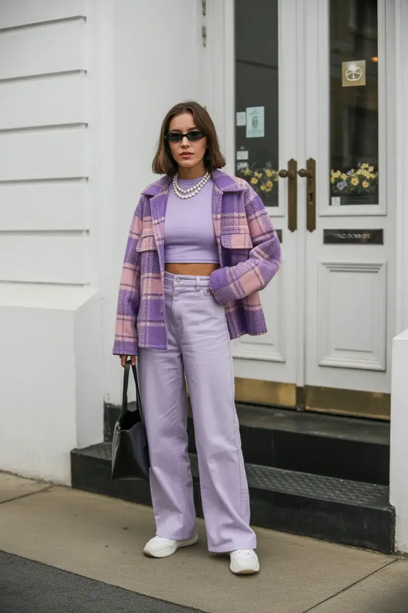 summer outfits for teens 2026 Soft Lavender Layers with Preppy Influence