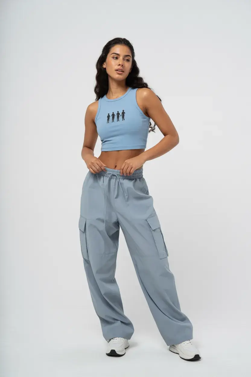 Y2K summer outfits 2026 Soft Blue Utility but Make It Feminine