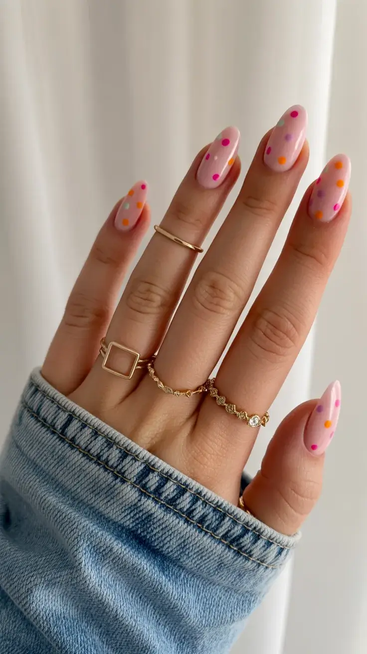easter nails ideas 2026 Playful Pastel Polka Dot Nails for a Fresh Easter Mood
