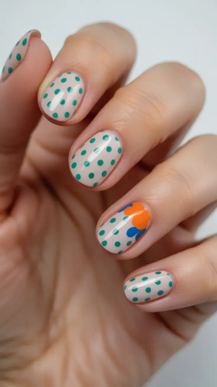 easter nails ideas 2026 Minimal Polka Dot Pastel Spring Nails