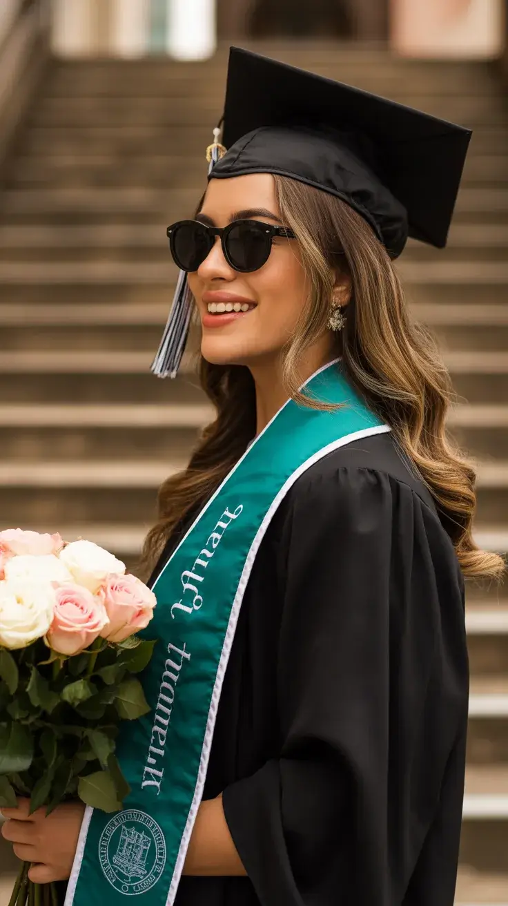 graduation hairstyles ideas 2026 Soft Face Framing Waves for a Modern Graduation Look