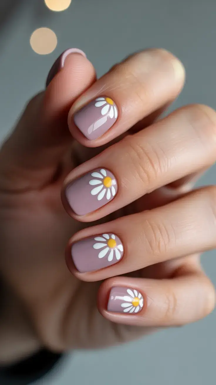 graduation nails ideas 2026 Cute Daisy Nail Art for a Fresh Graduation Day Look