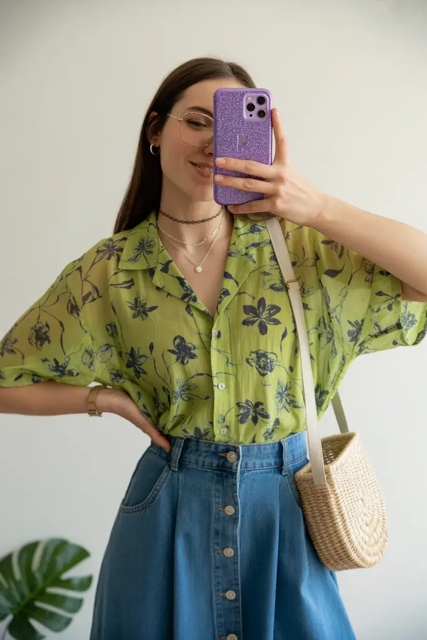 retro vintage summer outfits 2026 Fresh Green Florals with Relaxed Vintage Ease