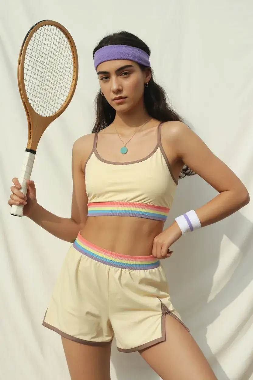 sporty summer tennis outfits 2026 Retro Softness with a Playful Athletic Twist