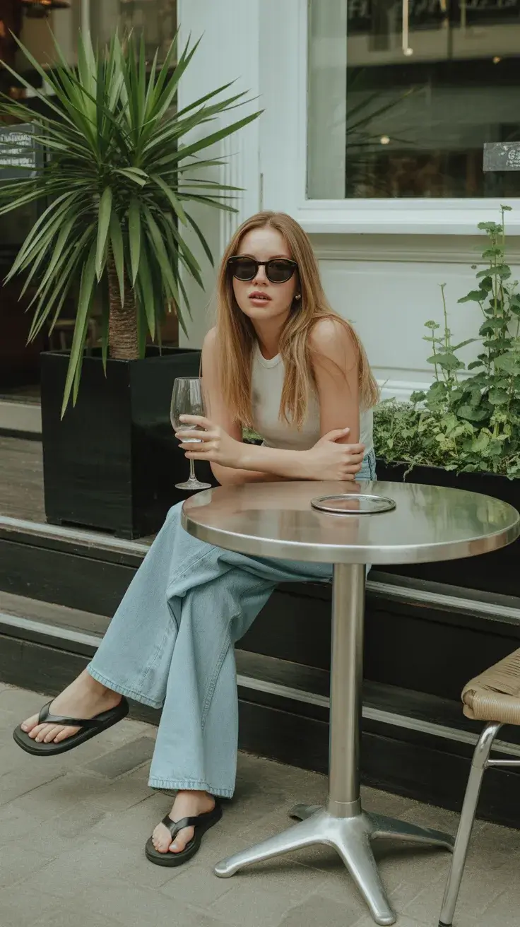 summer flip-flops 2026 Soft neutrals and café mornings that turn into afternoons