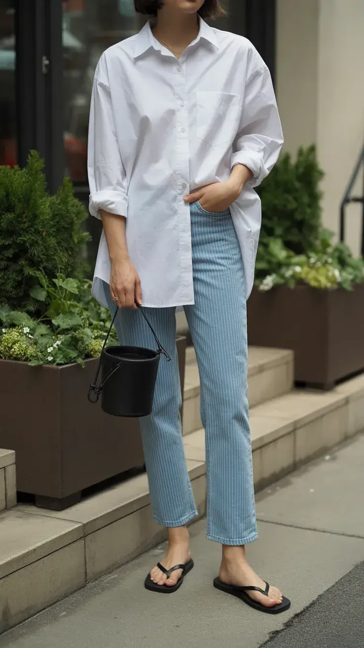 summer flip-flops 2026 Oversized shirts and the quiet rise of effortless White layers