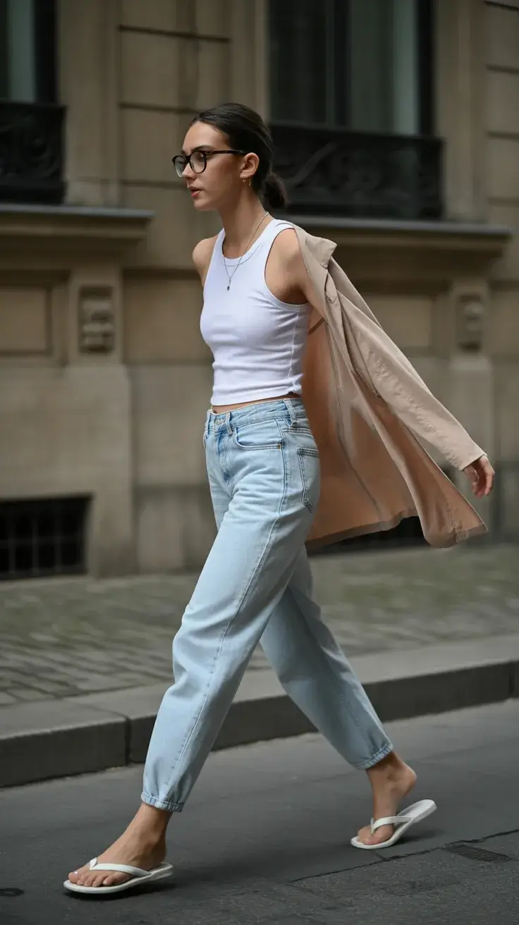 summer flip-flops 2026 Light layers and effortless White movement