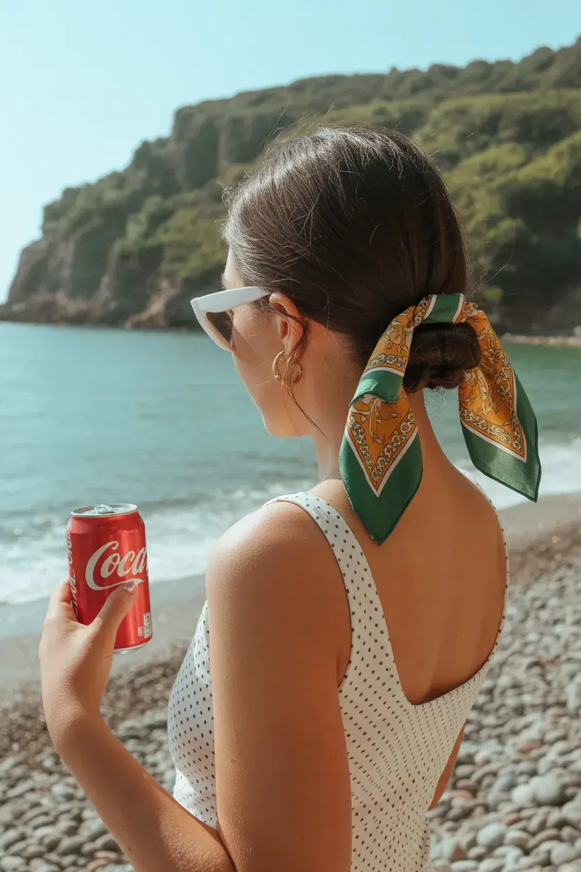 summer heads 2026 Low Bun with Coastal Scarf Tie