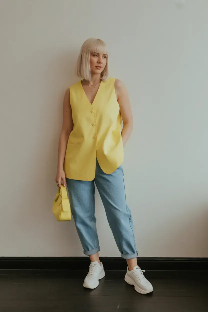 summer outfit for women over 40 2026 Fresh Yellow Layers That Feel Light and Modern