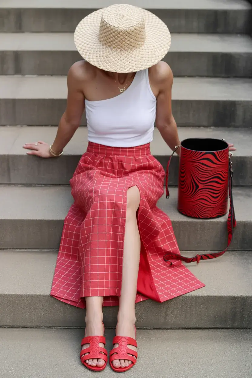 summer outfit for women over 40 2026 Playful Statement Skirt with Vacation Energy