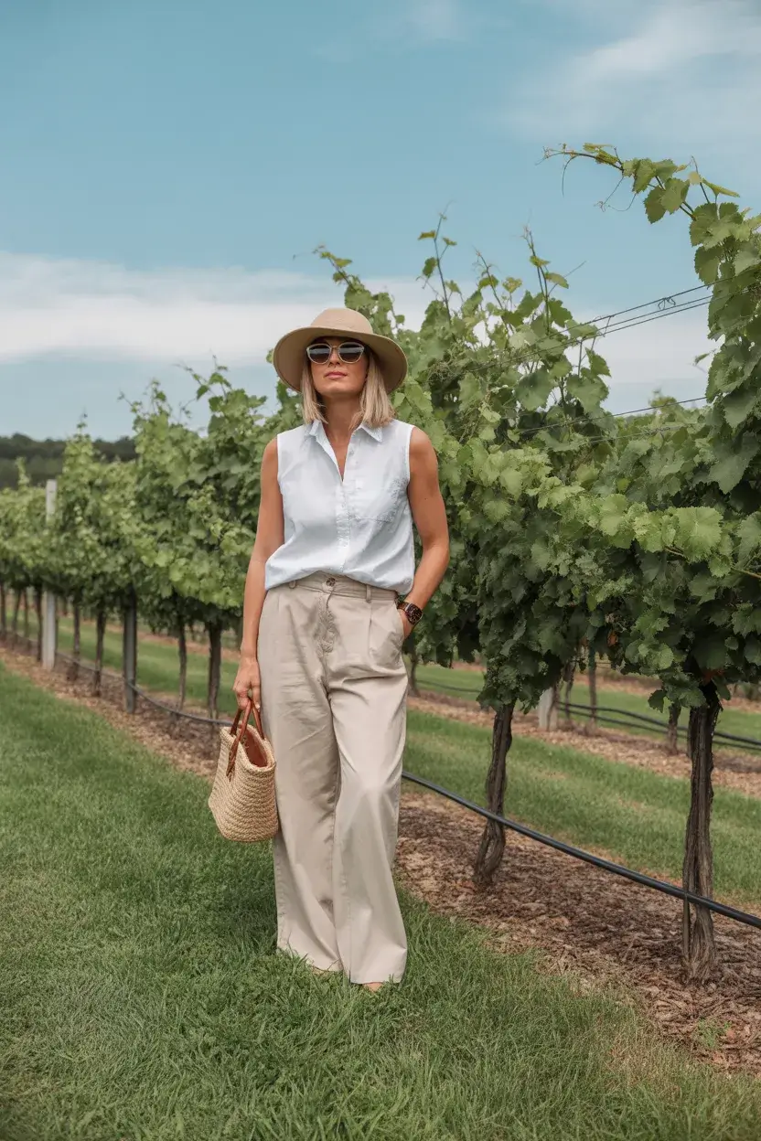 summer outfit for women over 40 2026 Relaxed Tailoring with a Soft Country Feel