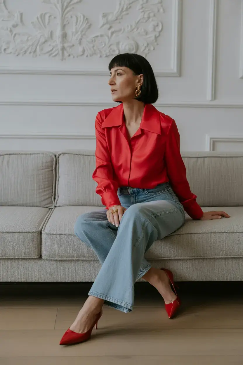 summer outfit for women over 60 2026 Red Accents and Everyday Ease