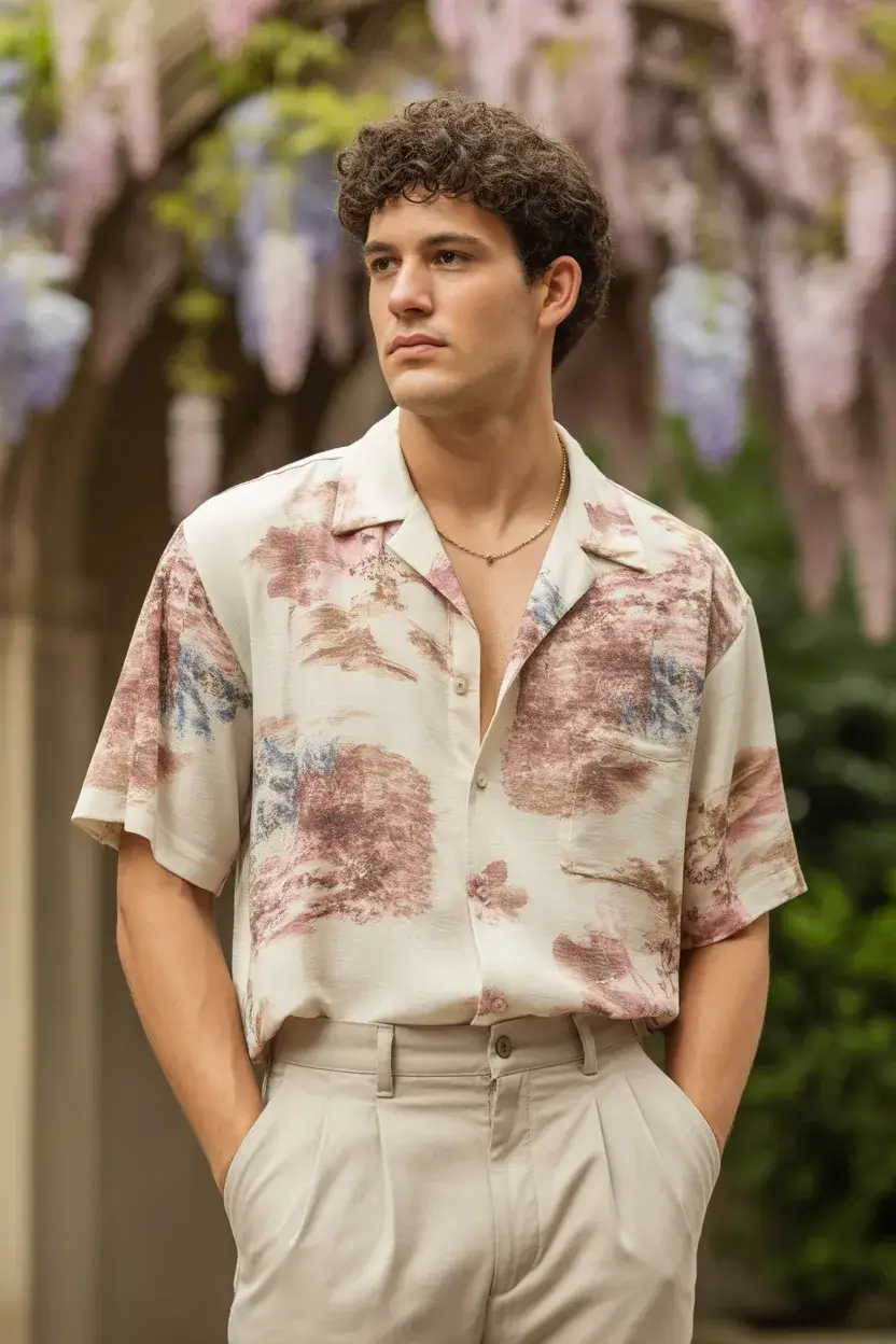 summer outfits fort men 2026 Soft Floral Prints Relaxed Tailoring