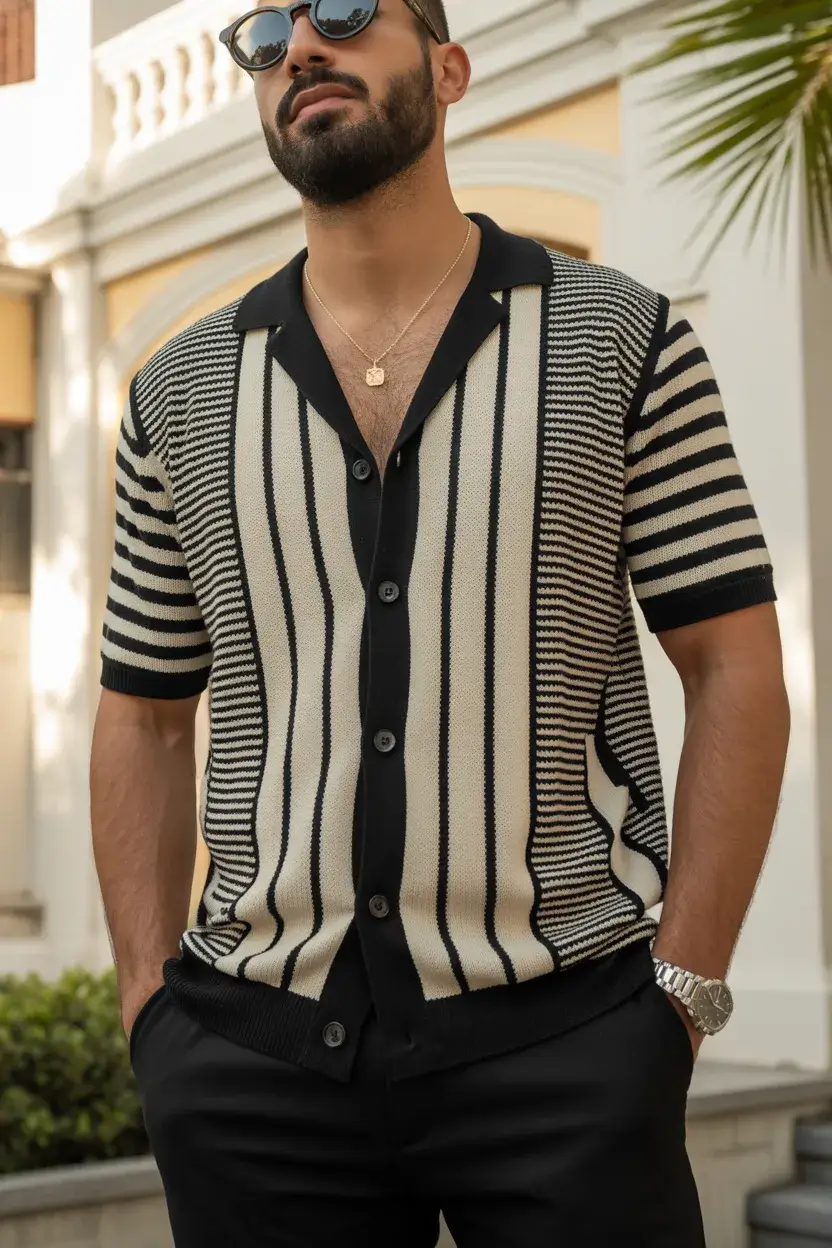 summer outfits fort men 2026 Monochrome Lines and Sharp Summer Minimalism