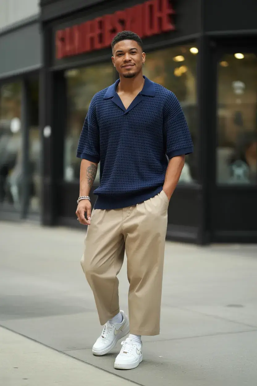 summer outfits fort men 2026 Relaxed Navy Effortless Movement