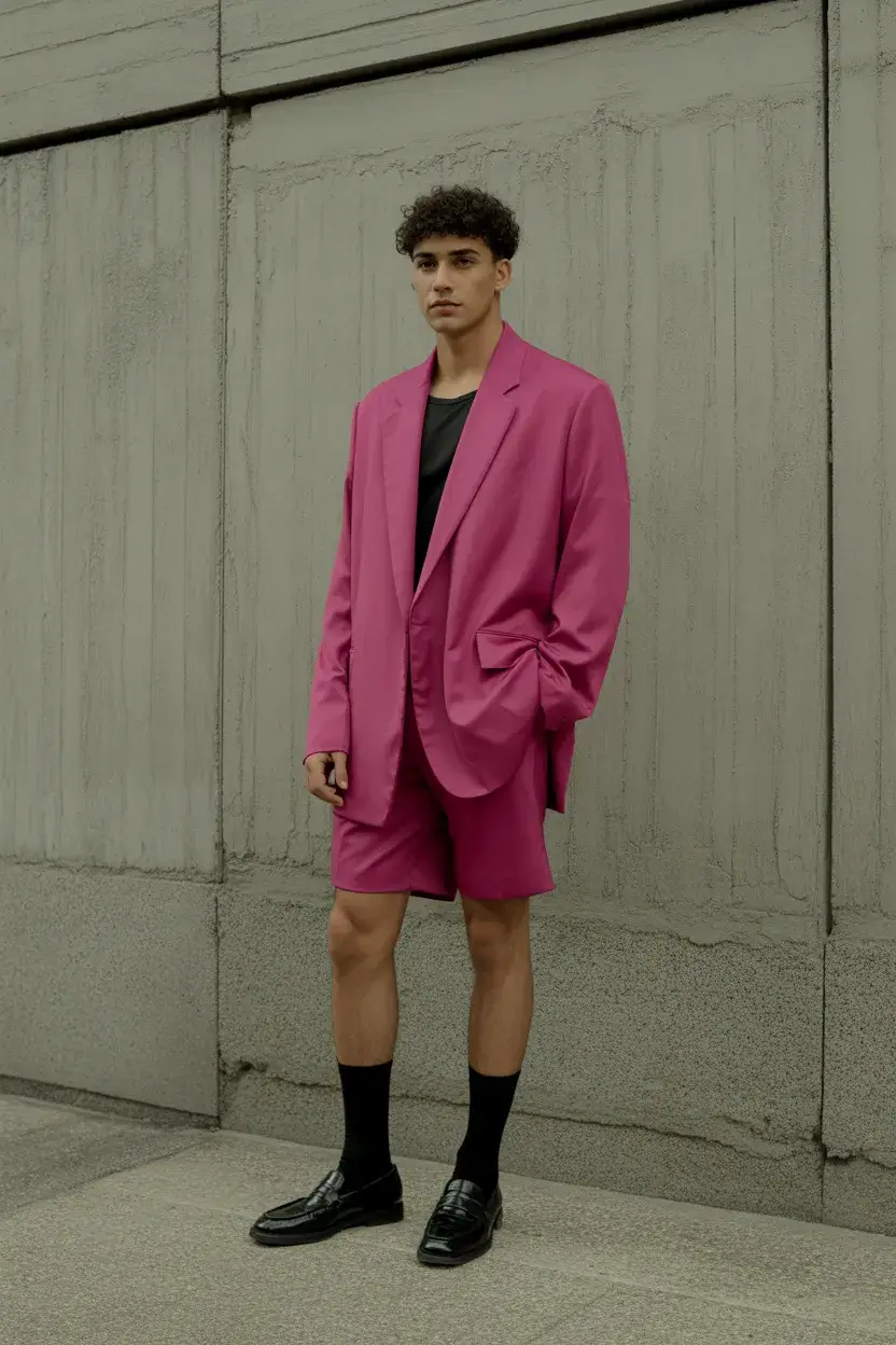 summer outfits fort men 2026 Playful Tailoring with Shorts and Attitude