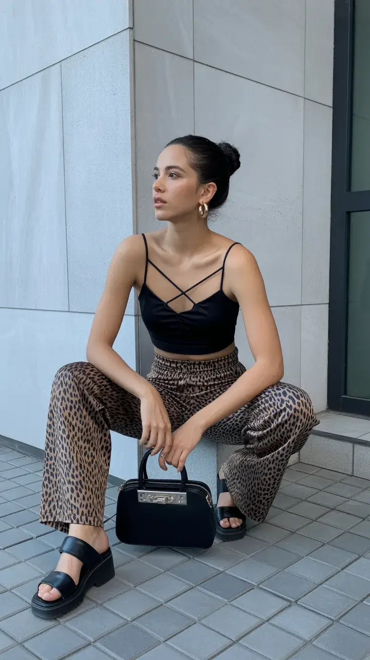 summer outfits with sandals 2026 Leopard Print Confidence with a Modern Edge