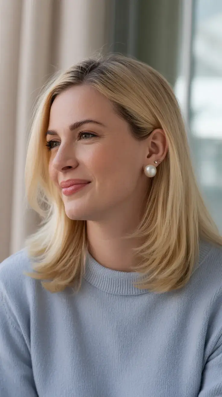 summer short haircut 2026 Soft Layered Blonde Lob with Natural Movement