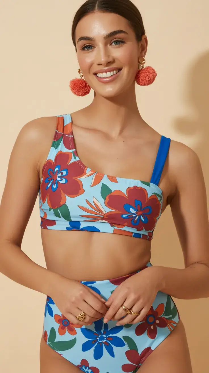 swimsuit bikinis ideas 2026 Playful Retro Florals - The Set That Feels Like Summer Nostalgia