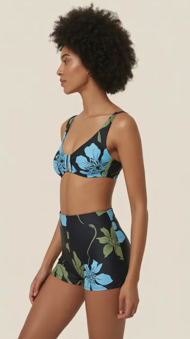 swimsuit with shorts 2026 Bold Florals and Sculpted Everyday Swim Sets